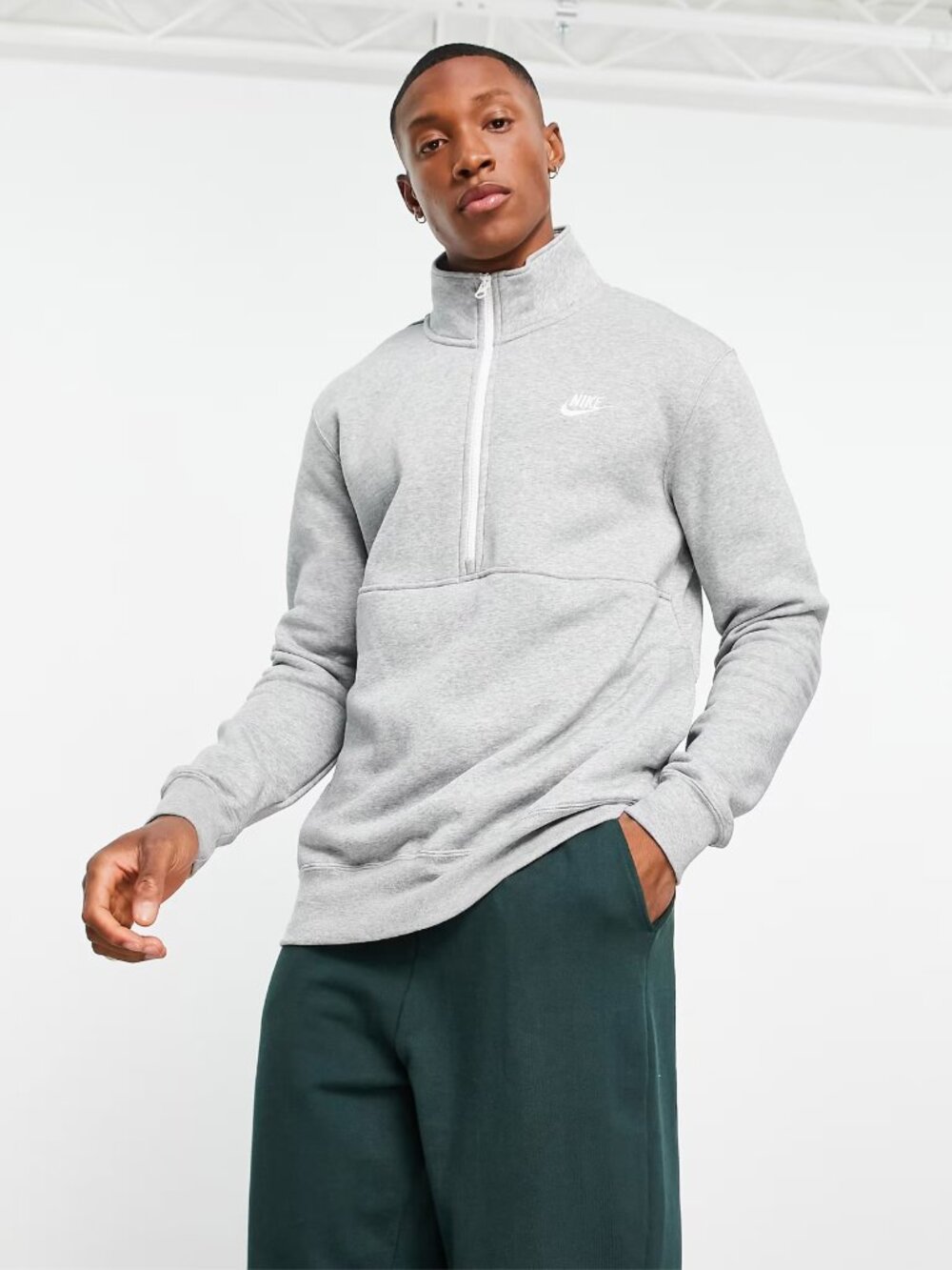 Nike | Sportswear Club Half Zip Grey Sweatshirt | Small